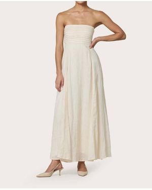 LUSANA Talia Pintuck Maxi Dress - Natural