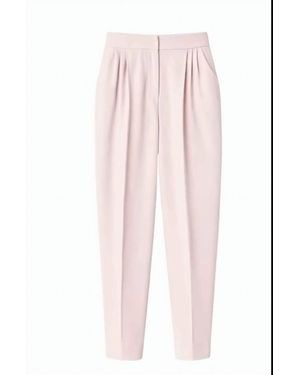 Twinset Cropped Soft Fit Pleated Pants - Pink