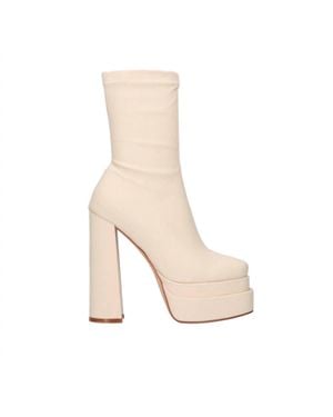 Exe' High Block Heeled Platform Bootie - Natural