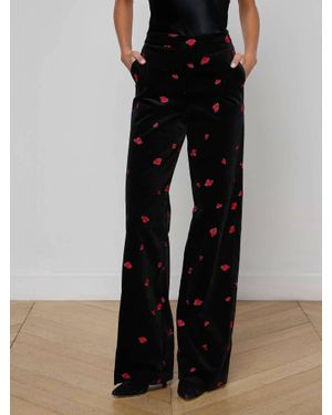 L'Agence Livvy Velvet Trouser - Black