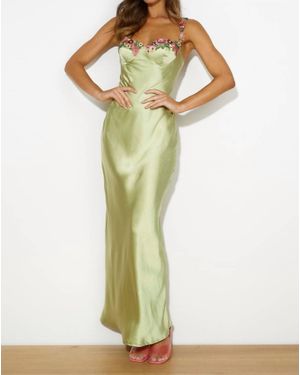 One And Only Collective Flower Detailed Maxi Dress - Green