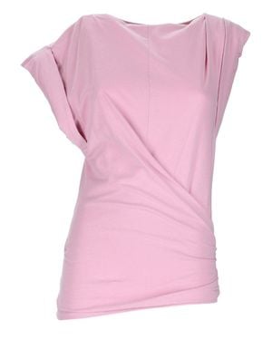 Isabel Marant Solid Boat Neck T-Shirt - Pink