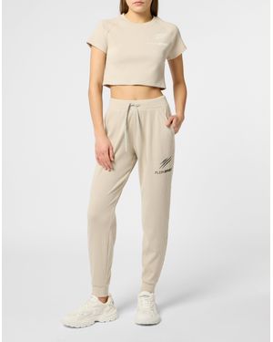 Philipp Plein Ribbed Sweatpants Scratch - Natural