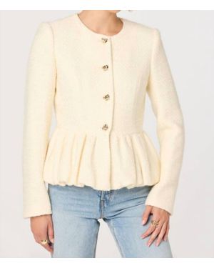 Astr Nicolle Textured Peplum Jacket - Blue