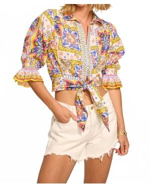 Ramy Brook Zola Cotton Printed Top - White