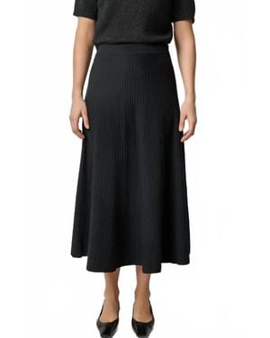 Lilla P Flared Knit Skirt - Black