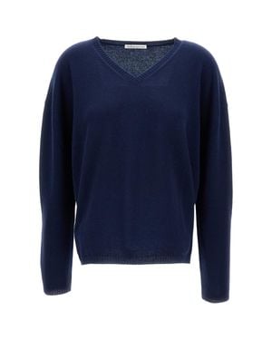 Stefano Mortari Classic Knit Sweater With Ribbed Cuffs - Blue
