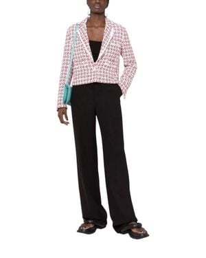 Ferragamo Patterned Boxy Jacket - Black