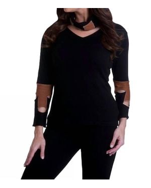 Angel Cut Work Sweater - Black
