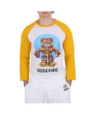 Moschino Long-Sleeved Robot Print T-Shirt - Blue