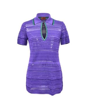 Missoni V-Neck Polo Shirt - Purple