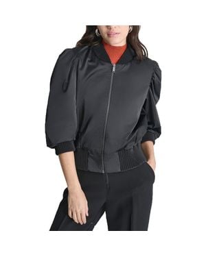 DKNY Solid Polyester Puffer Jacket - Black