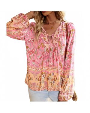 Mccolin Allure Loose Long Sleeves Top - Pink
