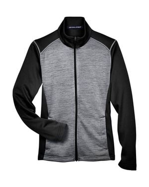 Devon & Jones Newbury Colorblock Mlange Fleece Full-Zip Jacket - Black