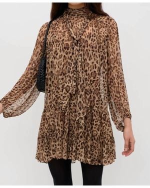 RIXO London Anaya Mini Dress - Brown