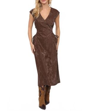 Sadie & Sage New Chapter Vegan Leather Cut Out Dress - Brown
