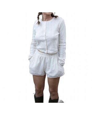 Azalea Anna Pointelle Cardigan - Blue