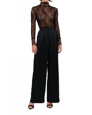 NonChalant Label Mary Lace Top - Black