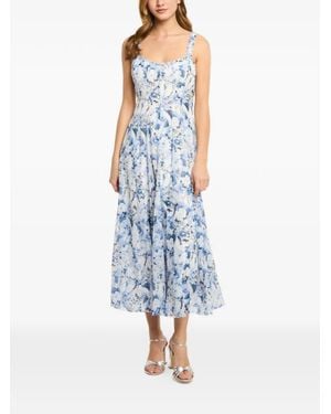 Cinq À Sept Heirloom Petals Marmo Dress - Blue
