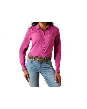 Ariat Kirby Pro Long Sleeve Button Down Shirt - Pink