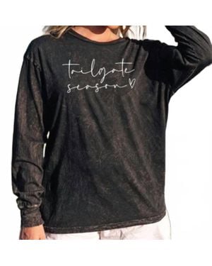 Oat Collective Tailgate Season Graphic Long Sleeve Tee - Black