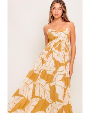 TRUEDAMES Heart Of Hydrangea Woven Maxi Dress - Orange