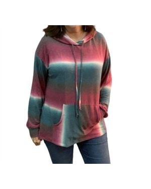 White Birch Hooded Pullover Top - Red