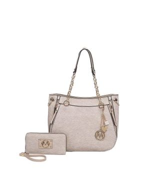 MKF Collection by Mia K Lina Tote Bag And Wallet Set By Mia K - Gray