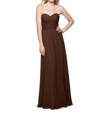 Milano Formals Serenity Drape Strapless Gown - Brown