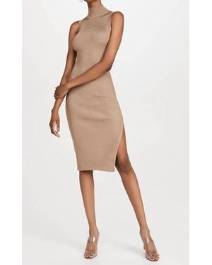 GOOD AMERICAN Plaited Rib Midi Dress - Natural
