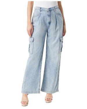 Jessica Simpson Trendy Cargo Jeans Denim Wide-Leg Fts1088 - Blue