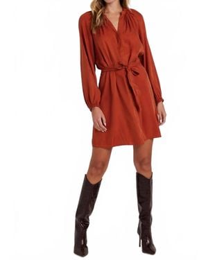 Bella Dahl Belted Raglan Mini Dress - Red