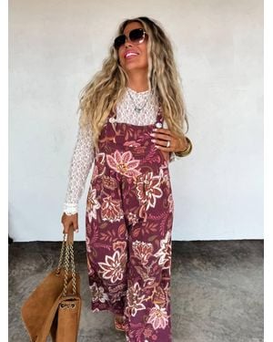Blakely Fall Floral Karli Overalls - White
