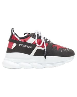 Versace Chain Reaction Suede Chunky Sneaker - Red