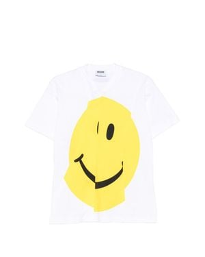 Moschino Graphic Print Short Sleeve Top - Yellow