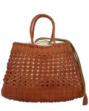 Dragon Diffusion Santa Cano Leather Top Handle Bag - Brown