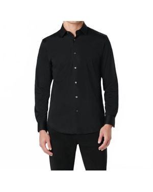 Bugatchi 8 Way Stretch Solid Shirt - Black