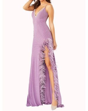 Jovani Embellished Low Back Party Dress - Purple