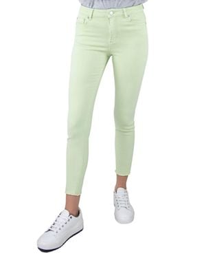 Tractr Mona Basic High Waist Skinny Crop Jean - Green