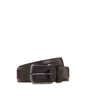 BOSS Leather Belt With-Tone Hardware And Double B - Brown