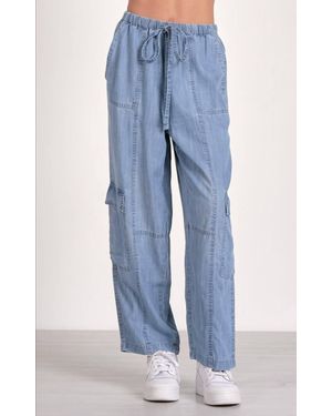 Elan Lightweight Denim Cargo Pants - Blue