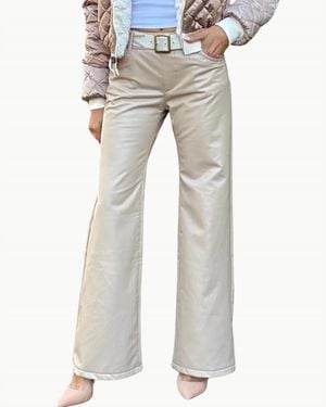 Bevy Flog Amanda Vegan Leather Pants - Gray