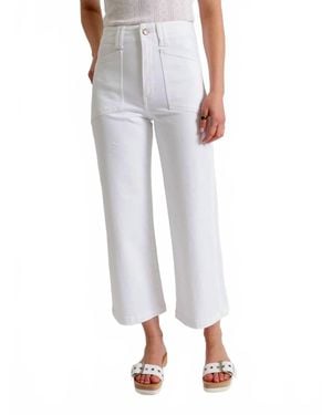 DAZE Valley Girl High Rise Crop Wide Leg Jeans - White