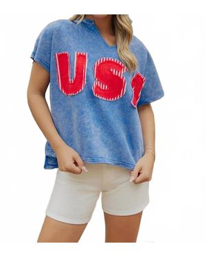 Lovesoft Usa Patch T-Shirt - Blue