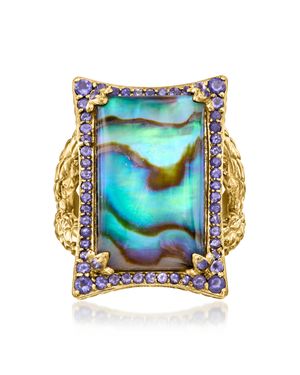 Ross-Simons Abalone Shell Doublet Ring With Iolites - Blue