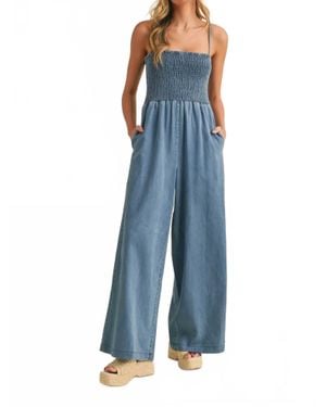 Miou Muse Haven Wide Leg Jumpsuit - Blue
