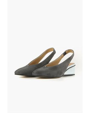 All Black Square Sling Wedge - Multicolor