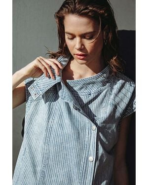 TRUEDAMES Late Summer Nights Denim Vest - Gray