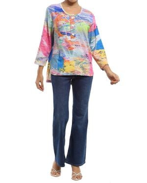 parsley & sage Zoey Scoop Neck Top - Blue