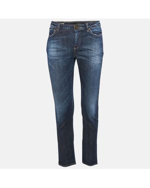 Weekend by Maxmara Embellished Denim Skinny Cropped Jeans S Waist - Blue